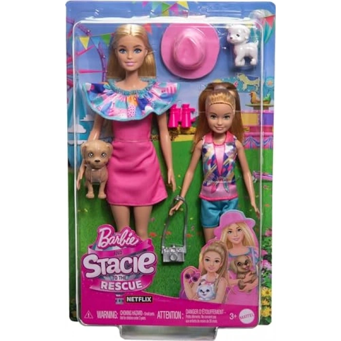 İkili Bebek Seti, Barbie ve Stacie ile 2 Evcil Köpek