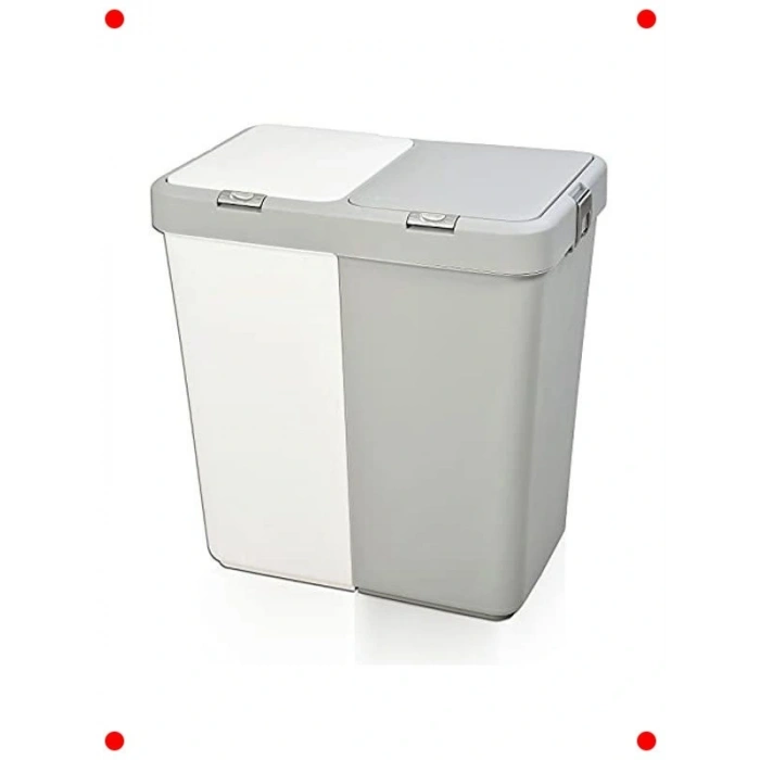 İkili Çamaşır Sepeti - Kahve/Bej, 80 Litre