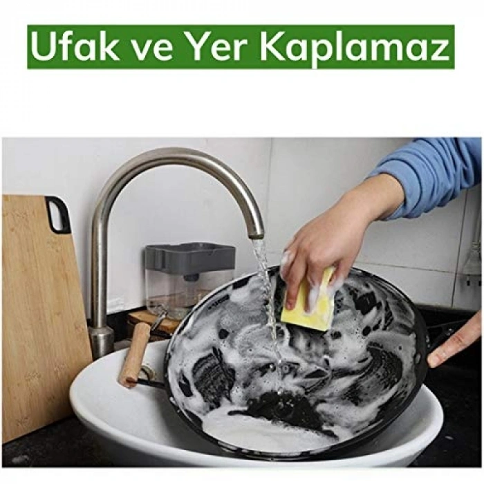 İkisi Bir Arada Pratik Sıvı Sabunluk ve Bulaşık Süngeri