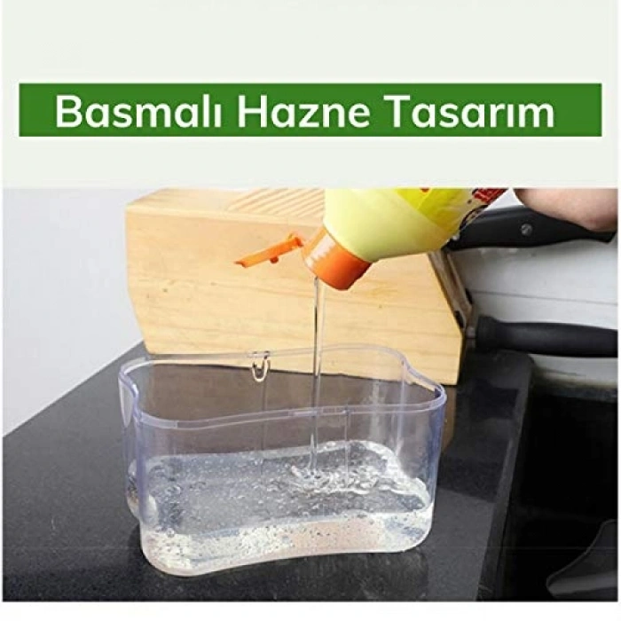 İkisi Bir Arada Pratik Sıvı Sabunluk ve Bulaşık Süngeri