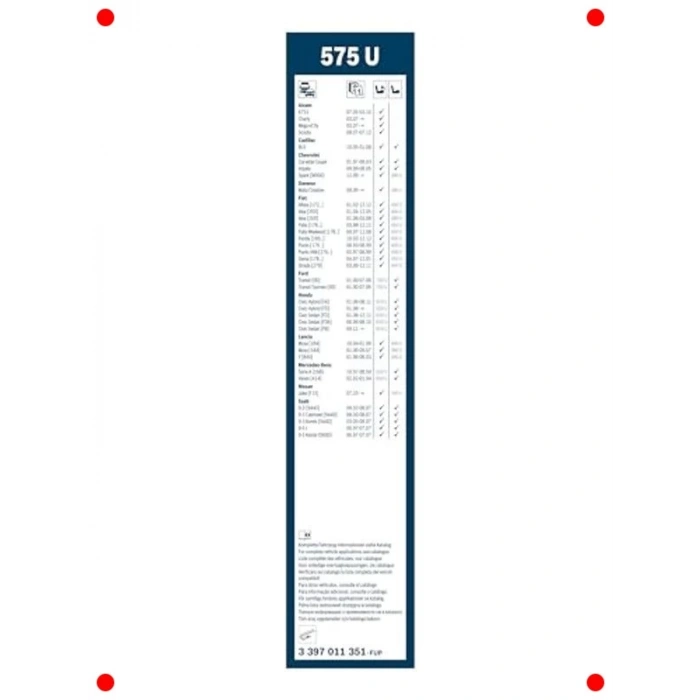 İkiz Silecek Seti - 575 mm (Belirli Marka/Model Uyumlu)