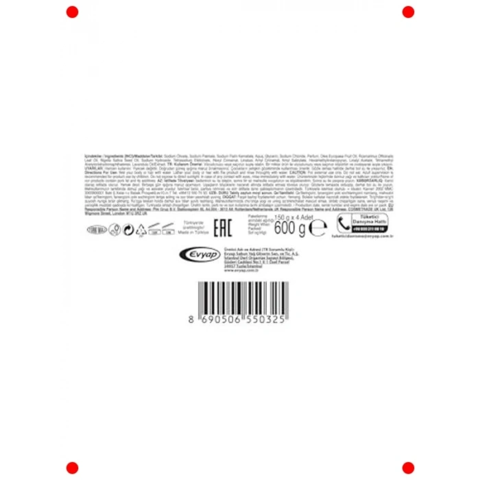 İlk Hasat Zeytinyağlı Doğal Sabun 4x150 gr