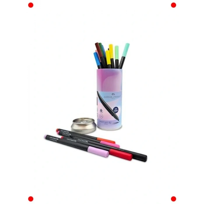 İnce Keçe Uçlu Kalem Seti 15li, 0.4mm - Ergonomik