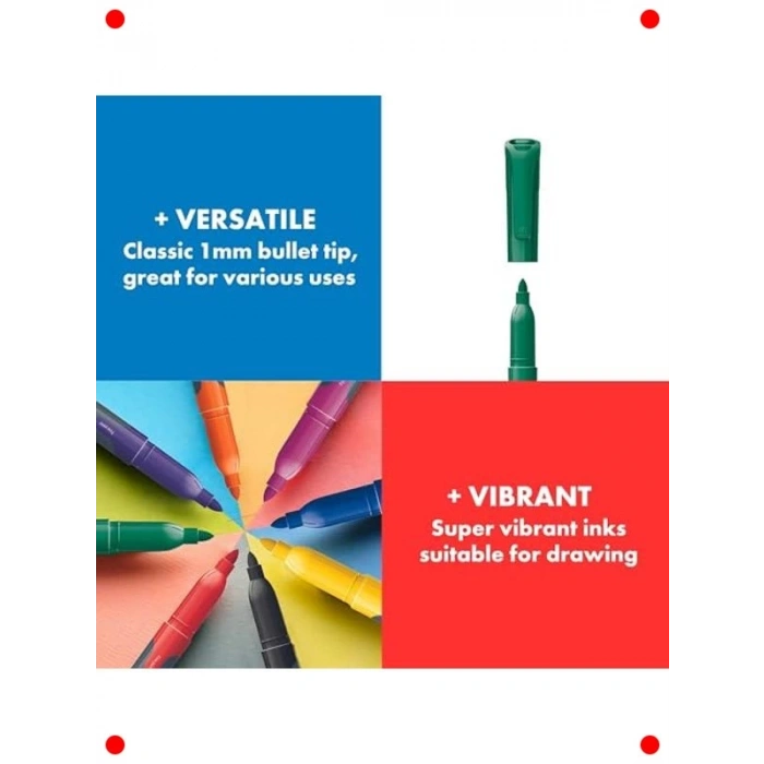 İnce Uçlu Kalıcı Marker Kalem Seti, 12 Adet