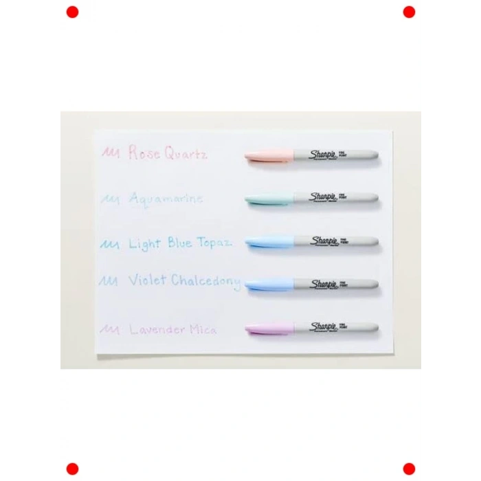 İnce Uçlu Kalıcı Markör Seti - Özel Renkler (5li)