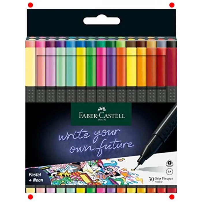 İnce Uçlu Keçeli Kalem Seti - 30 Pastel ve Neon Renkler