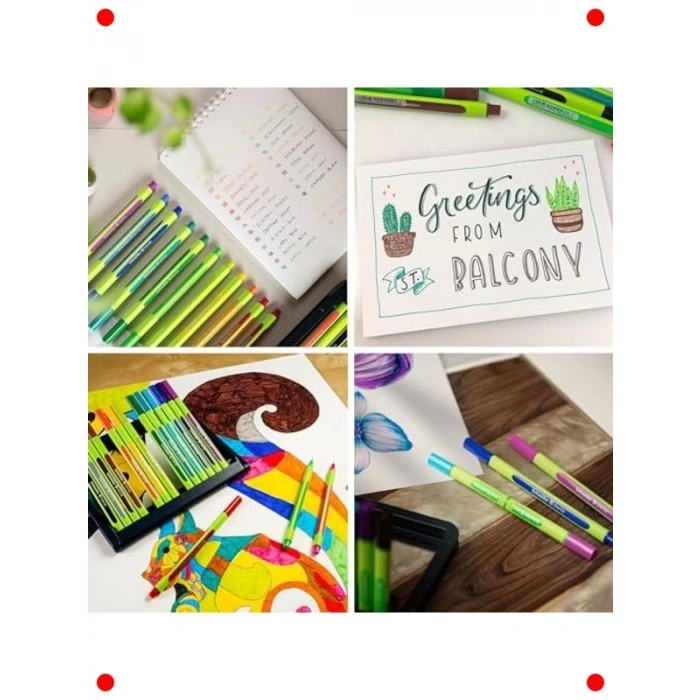 İnce Uçlu Renkli Kalem Seti (4 Adet)