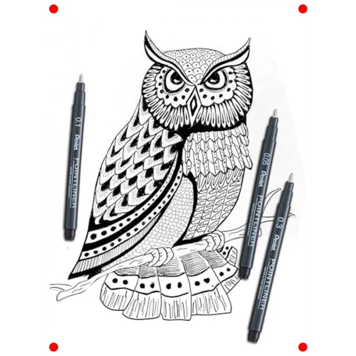 İnce Uçlu Siyah Çizim Kalemi, Suya Dayanıklı