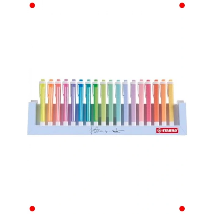 İnce Vurgulayıcı Kalem Seti, 18 Renk (Neon/Pastel)