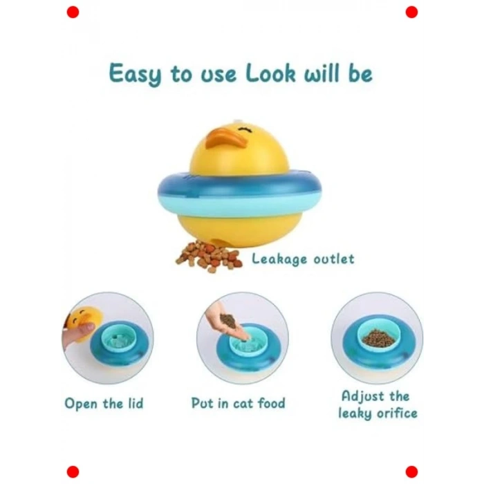 İnteraktif Dönen Ördek Kedi Oyuncağı & Ödül Dağıtıcı