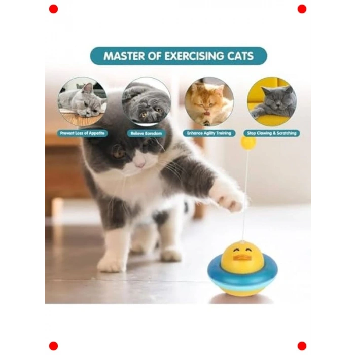 İnteraktif Dönen Ördek Kedi Oyuncağı & Ödül Dağıtıcı