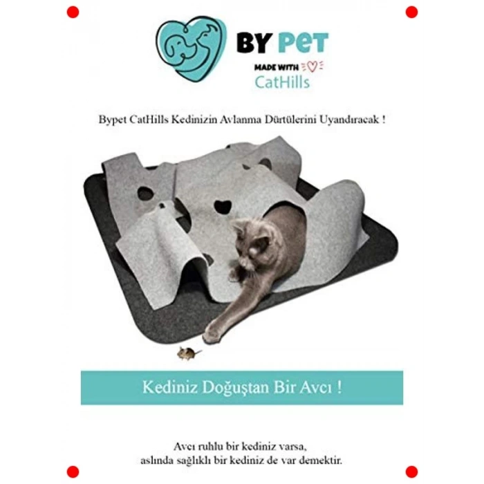 İnteraktif Kedi Oyun Tüneli ve Tepeleri - Eğlenceli Saklanma
