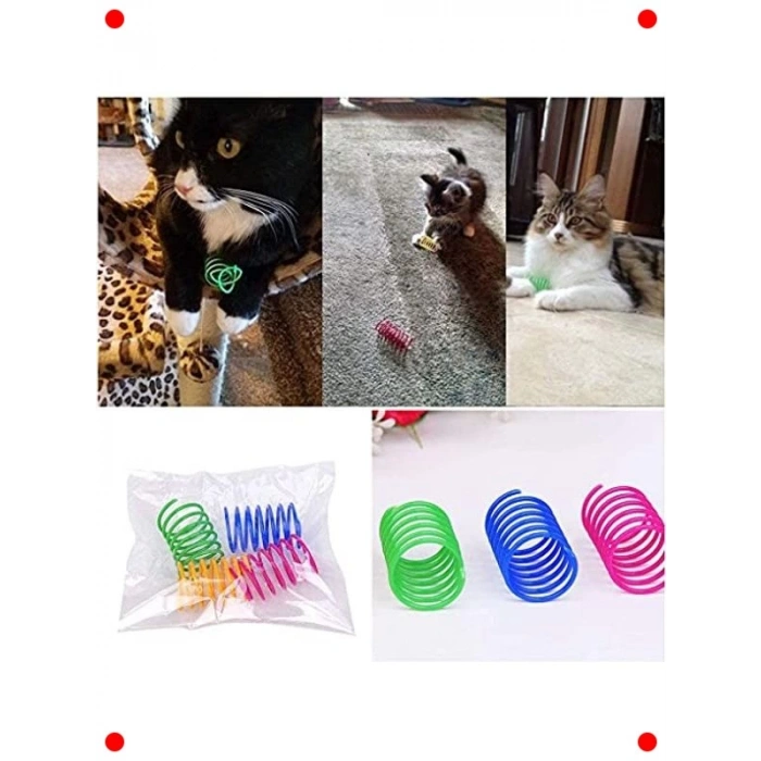 İnteraktif Yaylı Kedi Oyuncak Seti 8 Adet