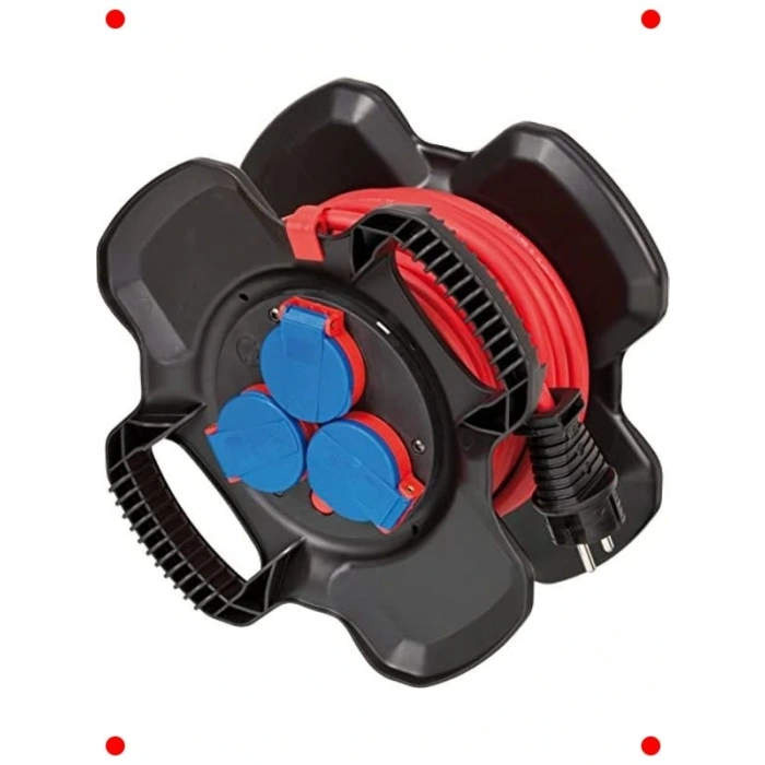 IP44 Şantiye Tipi Kauçuk Kablo Makarası (10 m)