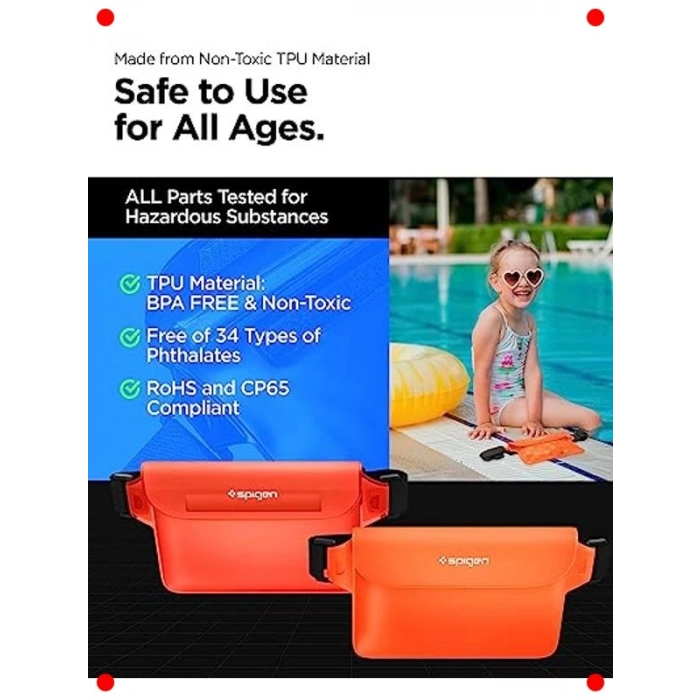 IPX8 Su Geçirmez Bel Çantası - 2 Adet, Turuncu