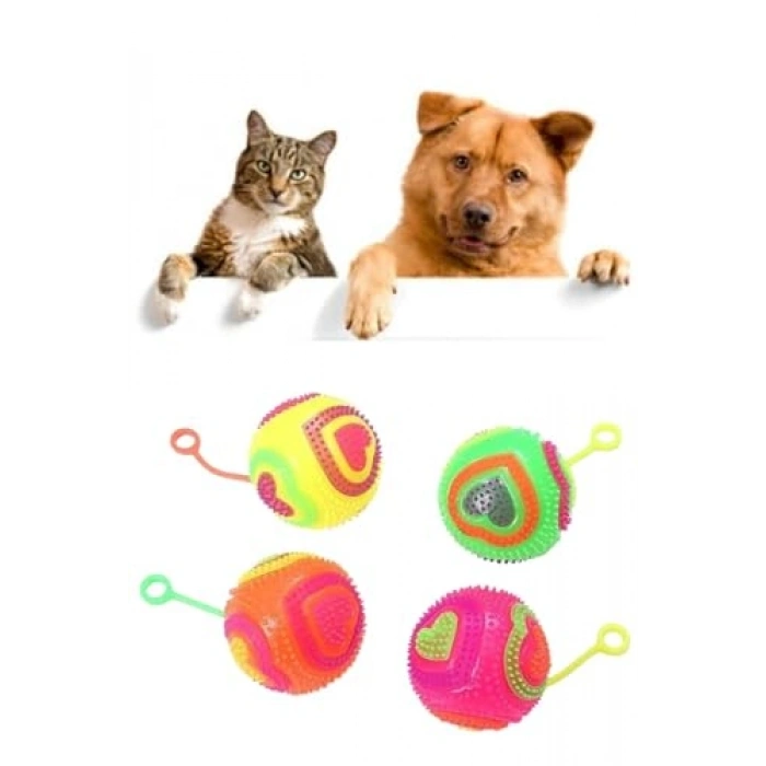 Işıklı Oyun Topu, Kalp Model, 6.5 cm, 1 Adet