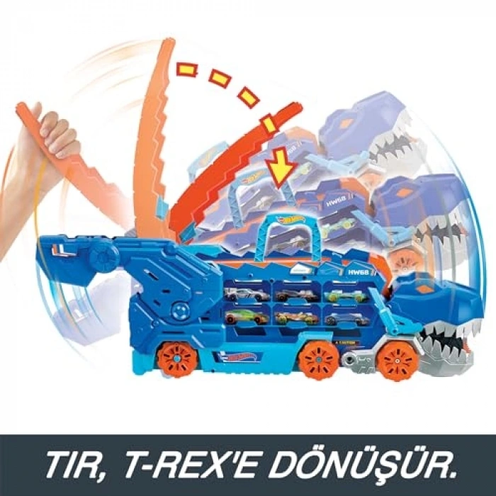 Işıklı ve Sesli 20+ Araç Depolama Alanı Olan T-Rex Tır Oyuncağı