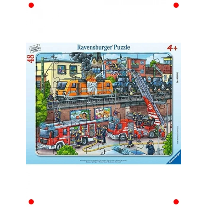 İtfaiye Araçları Temalı Çocuk Yapbozu - 48 Parça