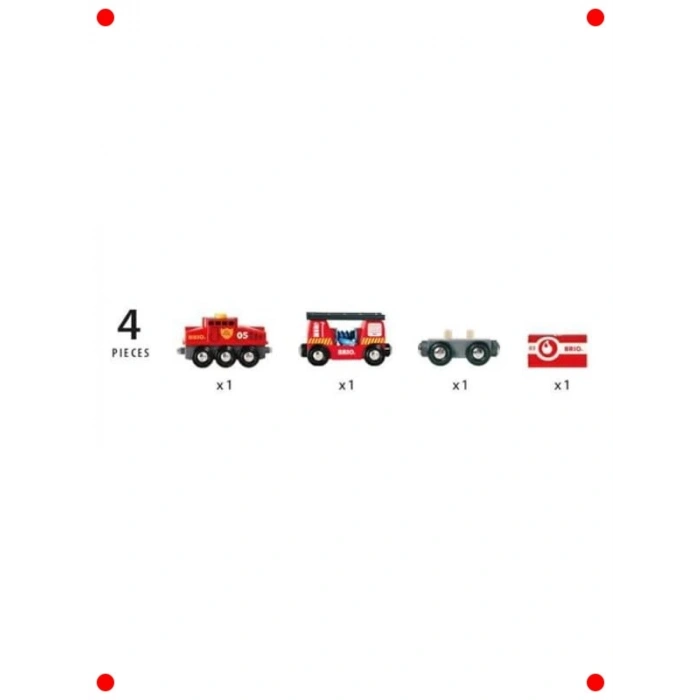 İtfaiye Temalı Ahşap Oyuncak Tren Seti