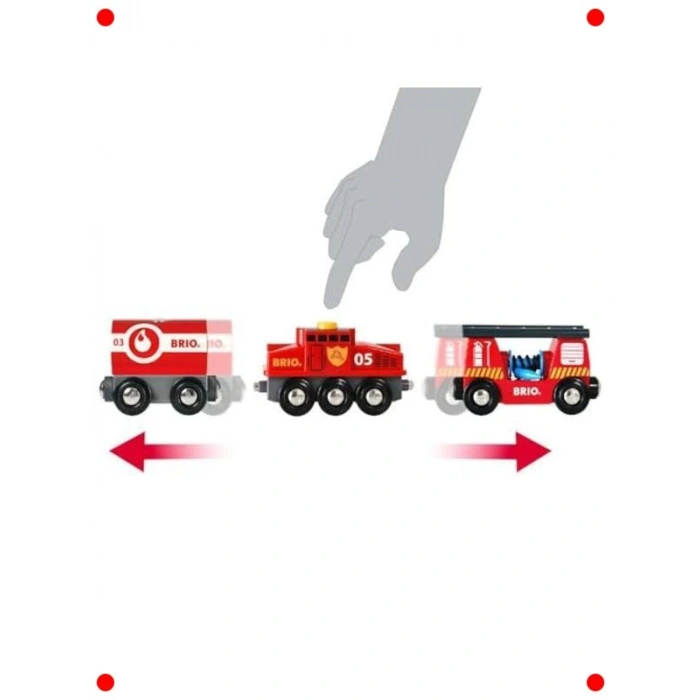 İtfaiye Temalı Ahşap Oyuncak Tren Seti