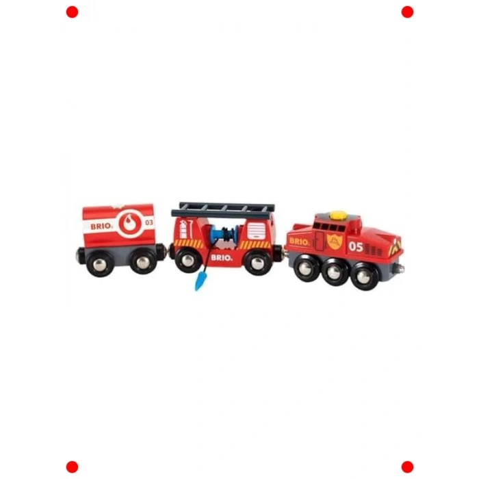 İtfaiye Temalı Ahşap Oyuncak Tren Seti