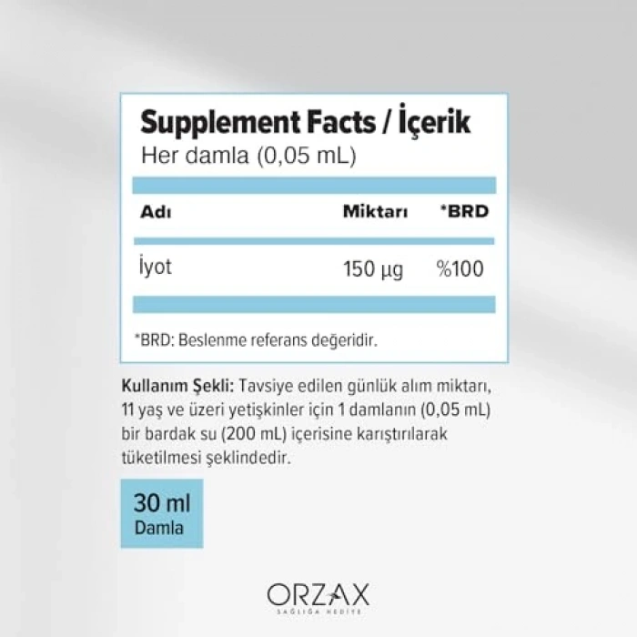 İyot Damlası, 150 Mcg, 30 ml