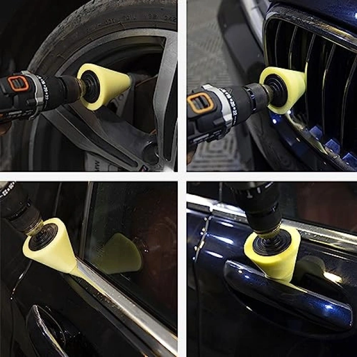 Jant Parlatma Seti, 6 Parça Konik Pasta Cila Matkap Ucu