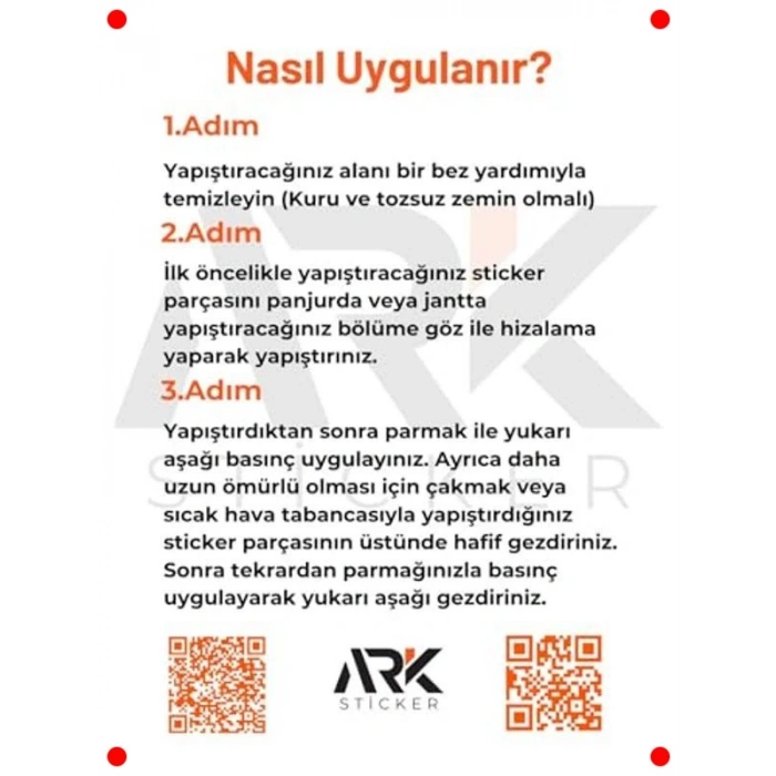 Jant Sticker Seti - Mat Turuncu