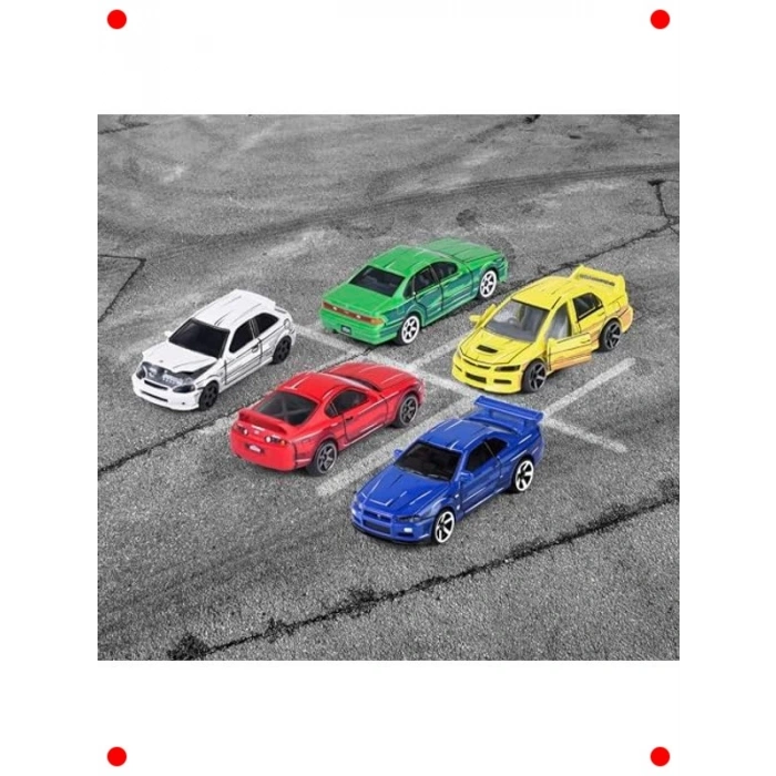 Japon Serisi 5li Metal Anime Tarzı Oyuncak Araç Seti