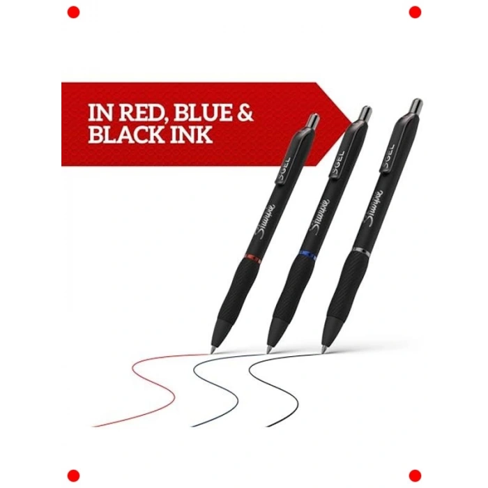 Jel Mürekkepli Kalem Seti, Siyah/Mavi/Kırmızı