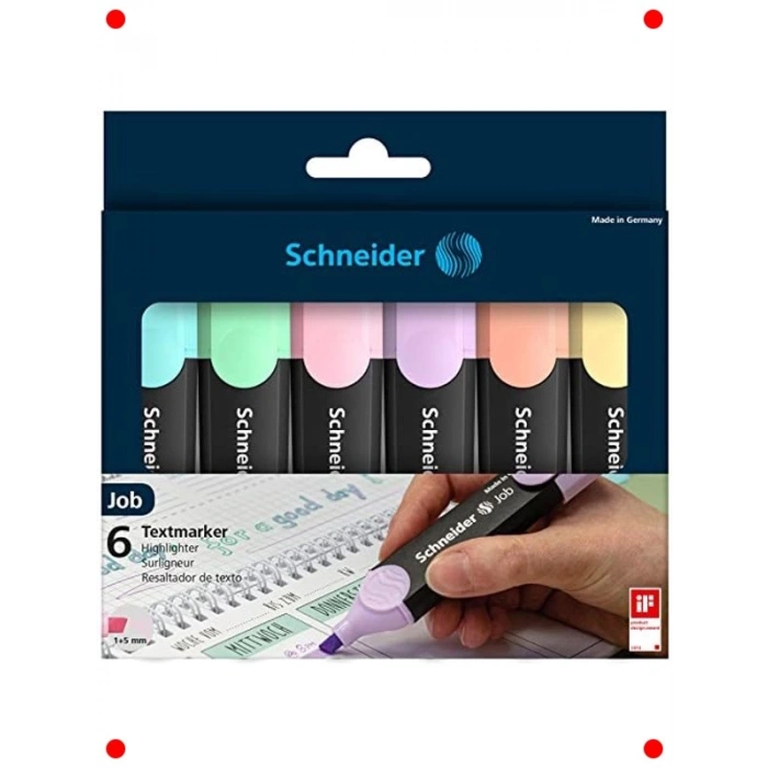 Job Pastel Fosforlu Kalem Seti, 6lı