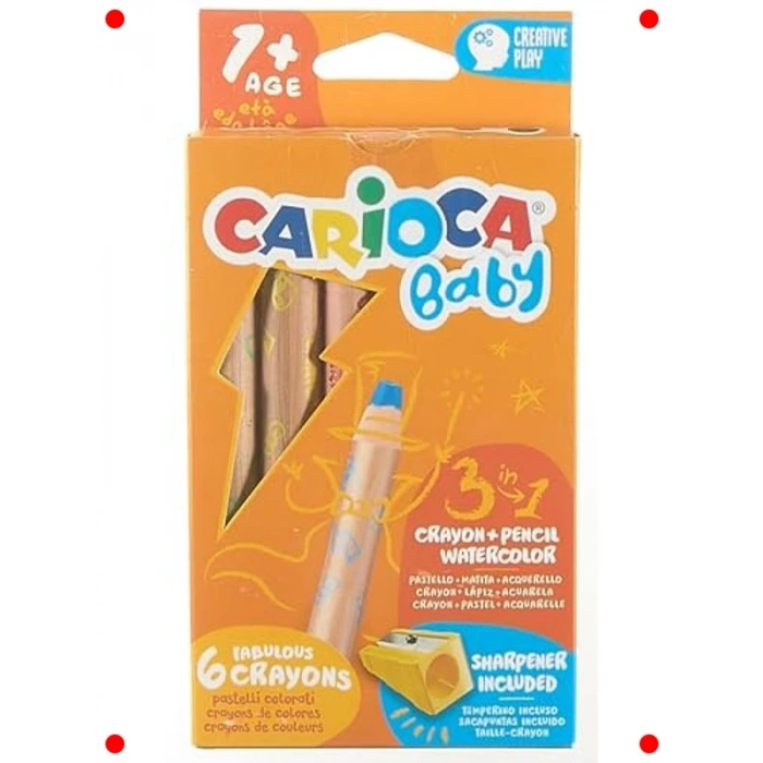 Jumbo Ahşap Gövdeli 3ü 1 Arada Boya Kalemi Seti