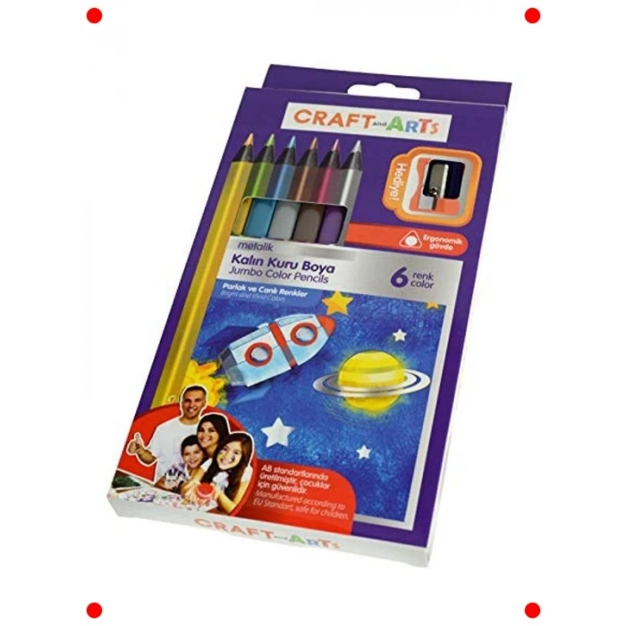 Jumbo Kuru Boya Kalem Seti, 6 Renk