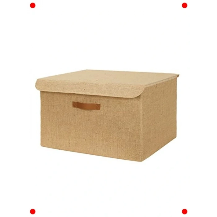 Jüt Kapaklı Saklama Kutusu 48x40x30 cm