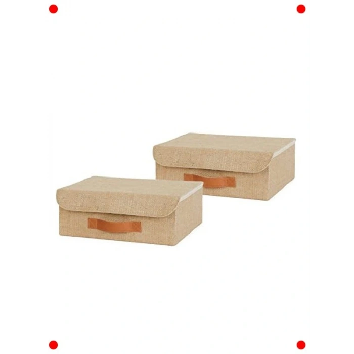 Jüt Kapaklı Saklama Kutusu Seti (2 Adet)