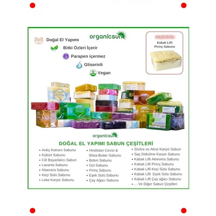 Kabak Lifli Pirinç Sabunu 3lü Set (Beyazlatıcı)