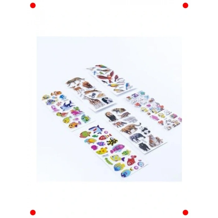 Kabartmalı Hayvan Sticker Seti - 6 Adet Yapışkanlı