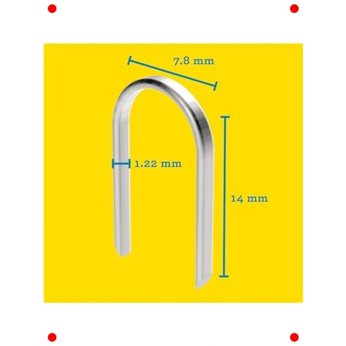 Kablo Zımba Teli - Tip 7, 14mm, Yuvarlak Sırtlı, 960 Adet
