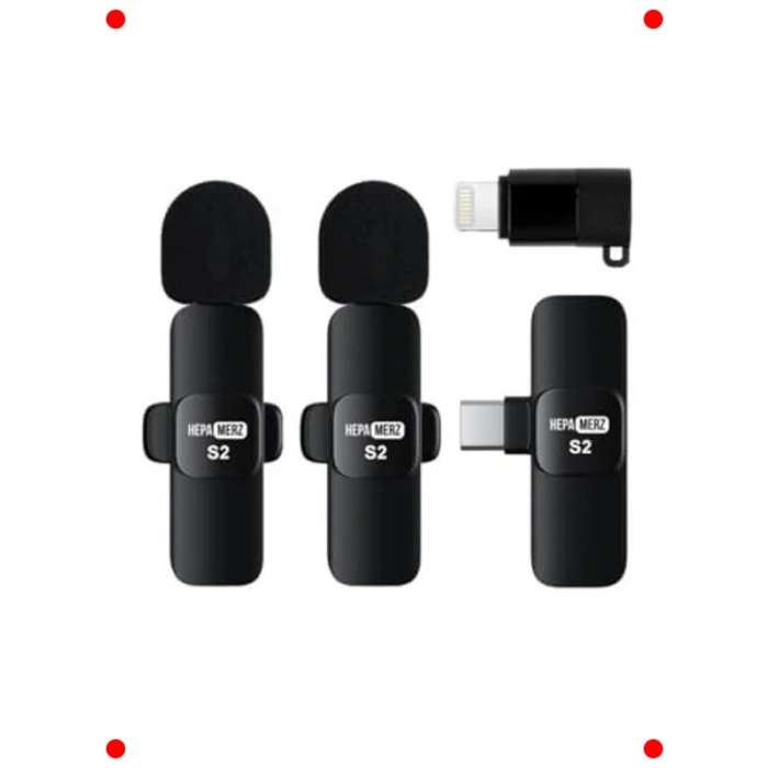 Kablosuz İkili Yaka Mikrofonu - Mobil Uyumlu