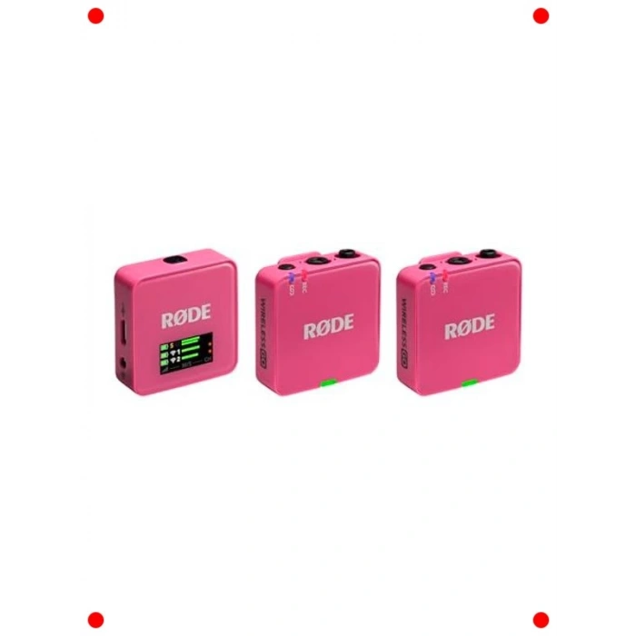 Kablosuz Mikrofon Seti - 3. Nesil, Çift Verici, 32-bit (Pembe)