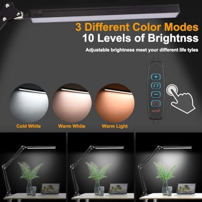 Kademeli LED Masa Lambası, USB Kablolu, Kitap Okuma İçin