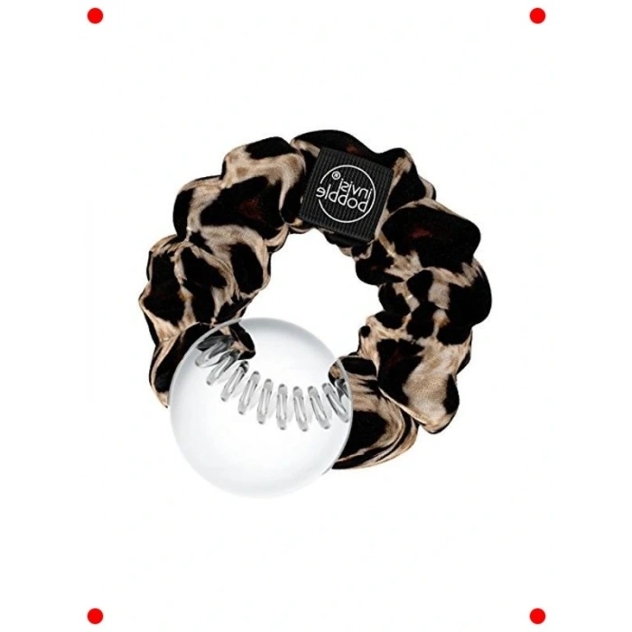 Kadife Leopar Desenli Sprunchie Saç Tokası