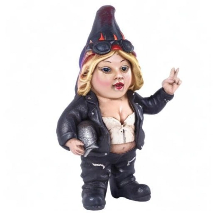 Kadın Bisikletçi Cücesi, Kasklı Bahçe Heykeli