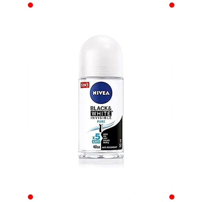 Kadın Görünmez Siyah Beyaz Roll-On Deodorant 50 ml