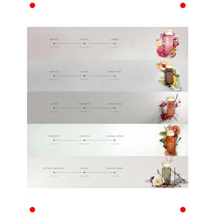 Kadın Parfüm Deneme Seti - 5 Farklı Koku 2 ml