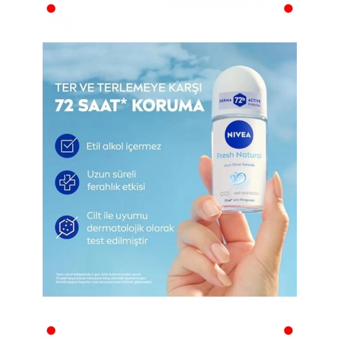 Kadın Roll-on Deodorant | 72 Saat Ferahlık | 50 ml