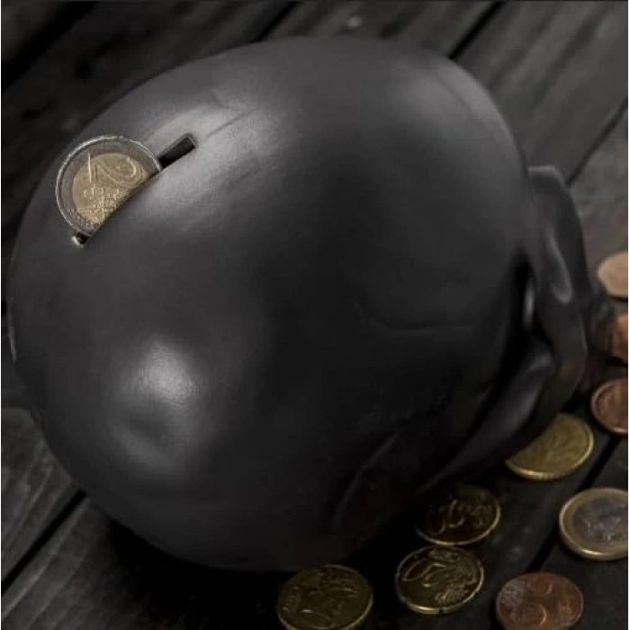 Kafatası Tasarımlı Kumbara, Siyah Renk