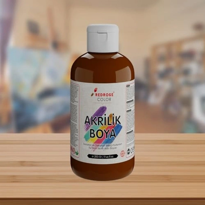 Kahverengi Akrilik Boya - 250 gr Ambalajda
