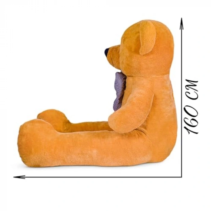 Kahverengi Dev Peluş Ayı, Papyonlu Sevimli 160 cm Hediye