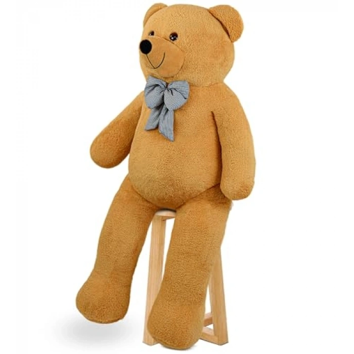Kahverengi Dev Peluş Ayı, Papyonlu Sevimli 160 cm Hediye